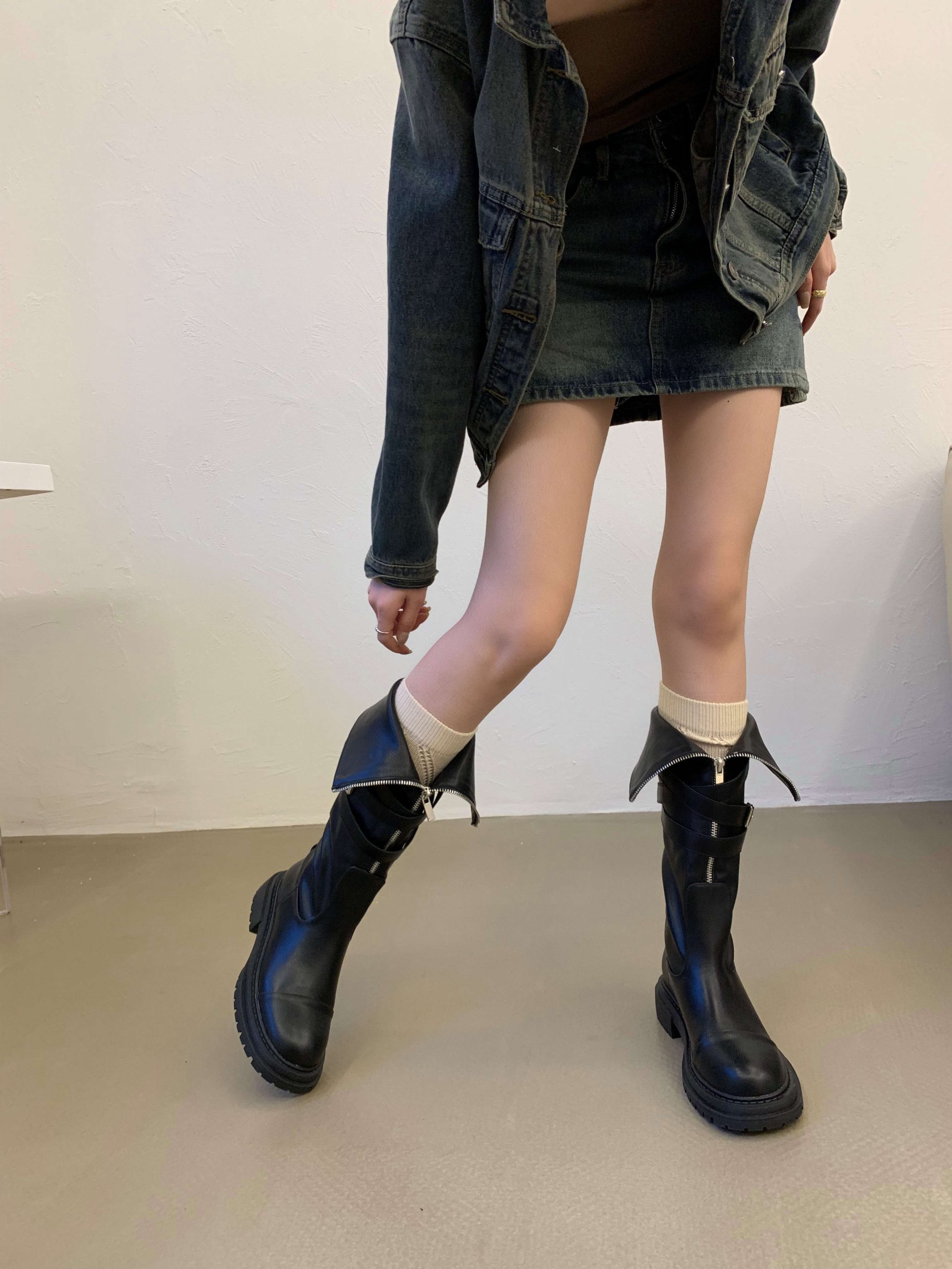 2024 Autumn Winter New Over Knee Boots Women Martin Boots Belt Buckle Thick Sole Motorcycle Rider Boots High Top Fashion Boots - Image 3