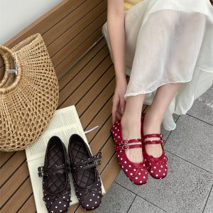 2026 New Fashion Polka Dot Flat Shoes for Women